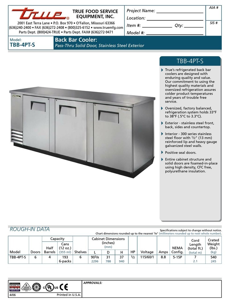 True TBB-4PT-S User manual