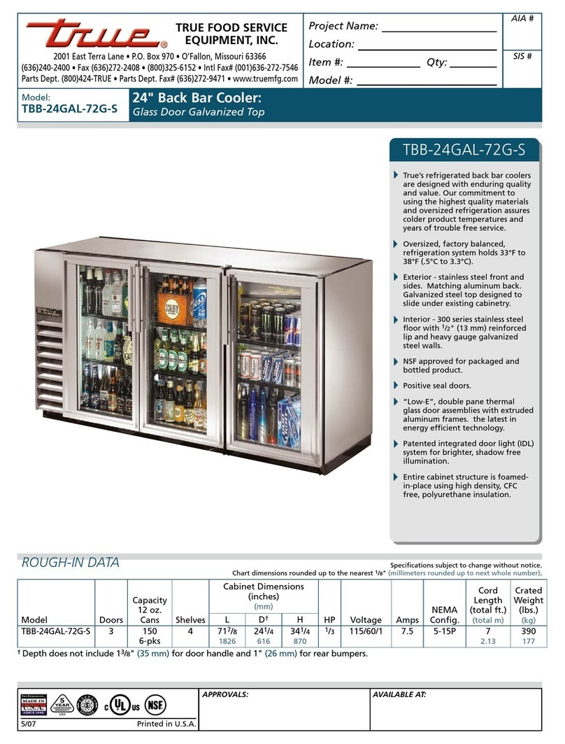 True TBB-24GAL-72G-S User manual