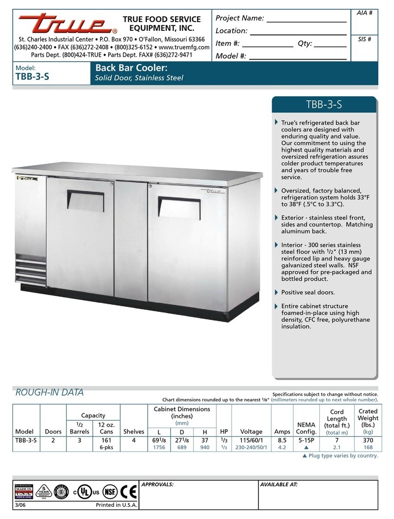 True TBB-3-S Specifications