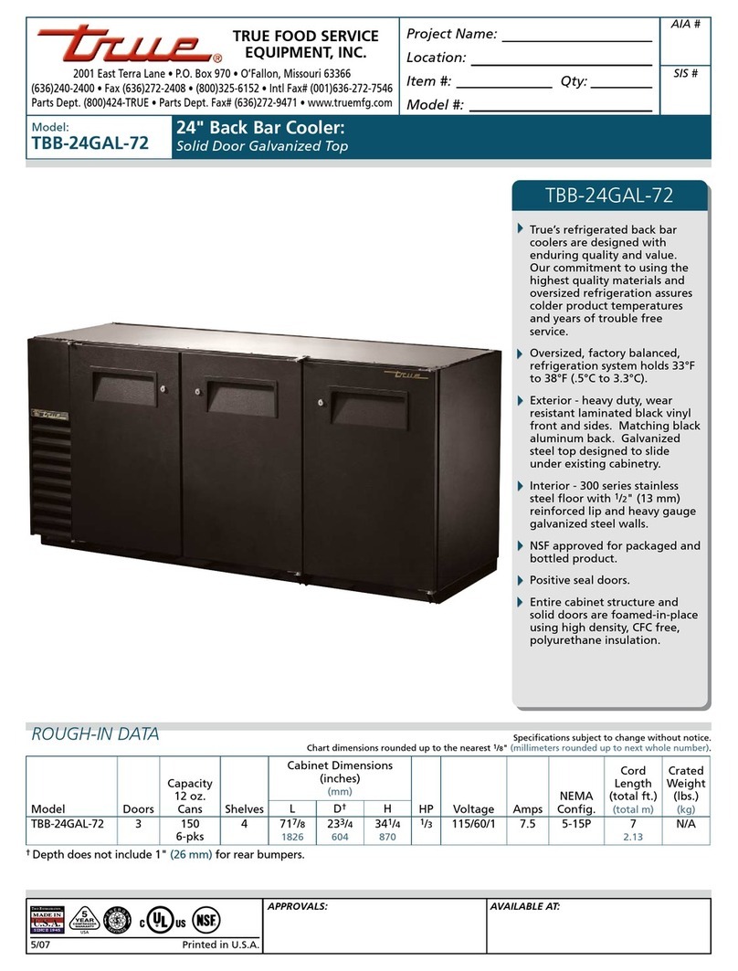 True TBB-24GAL-72 User manual
