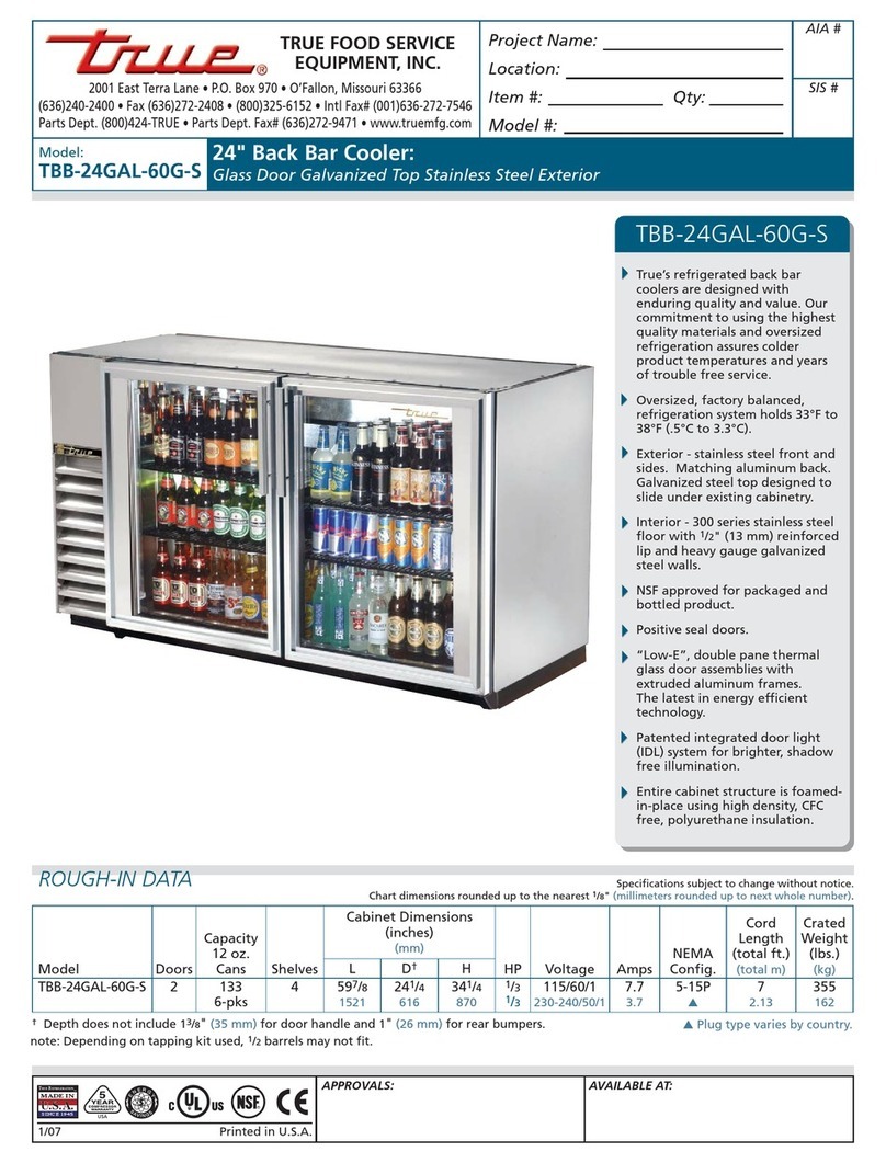 True TBB-24GAL-60G-S User manual