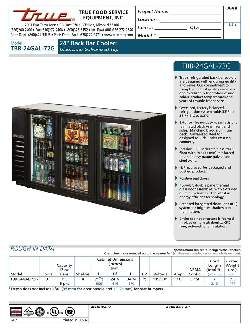 True TBB-24GAL-72G User manual