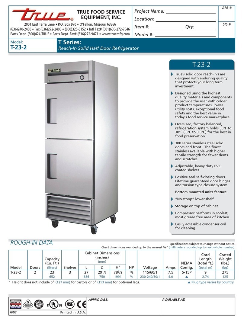 True T-23-2 Specifications