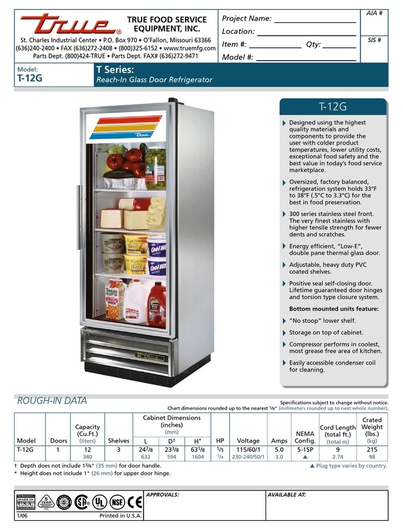 True T-12G Specifications