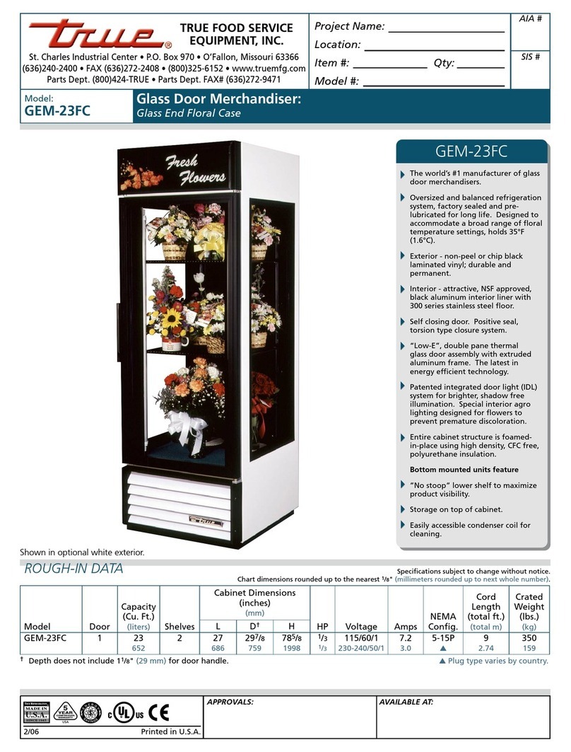 True GEM-23FC Specifications