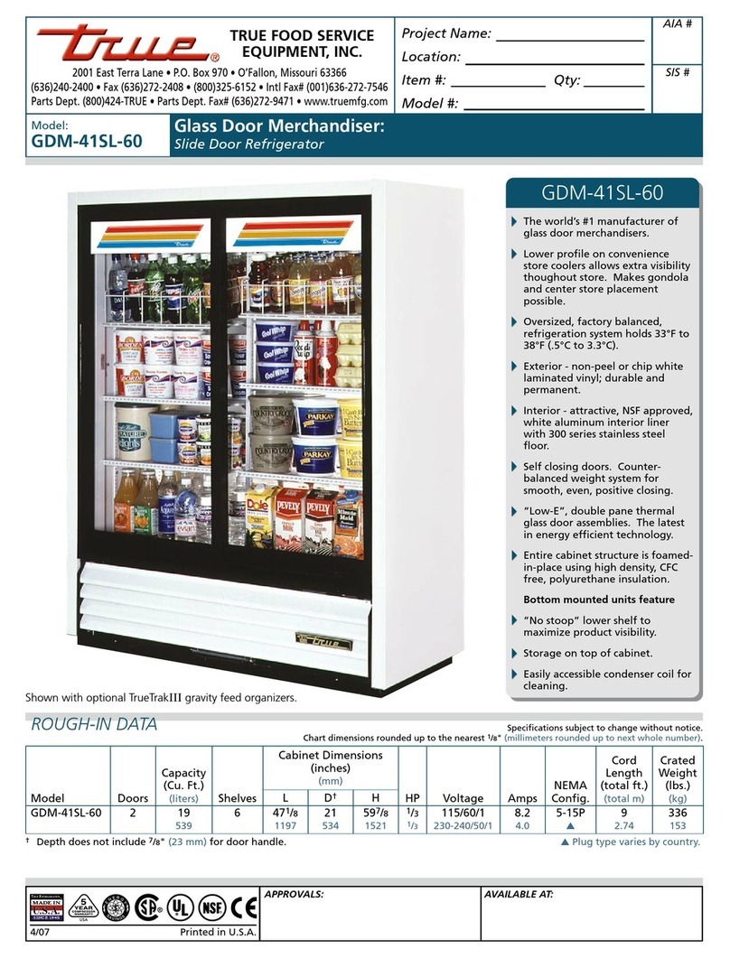 True GDM-41SL-60 User manual