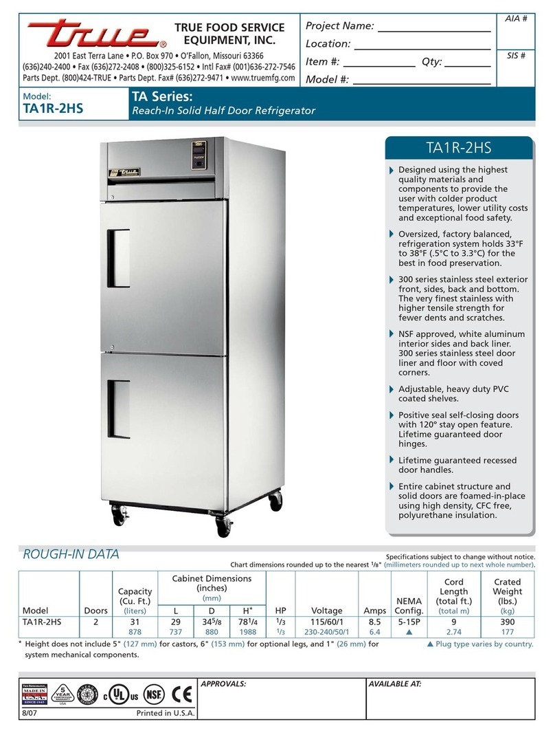 True TA1R-2HS User manual