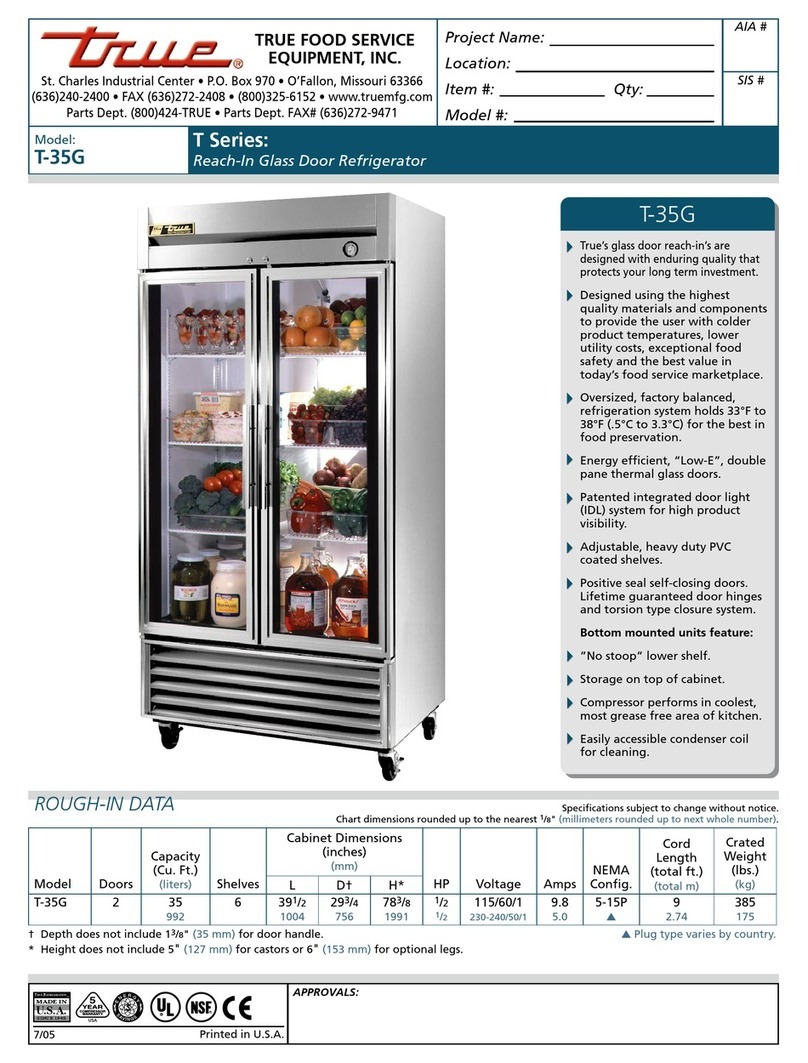 True T-35G Specifications