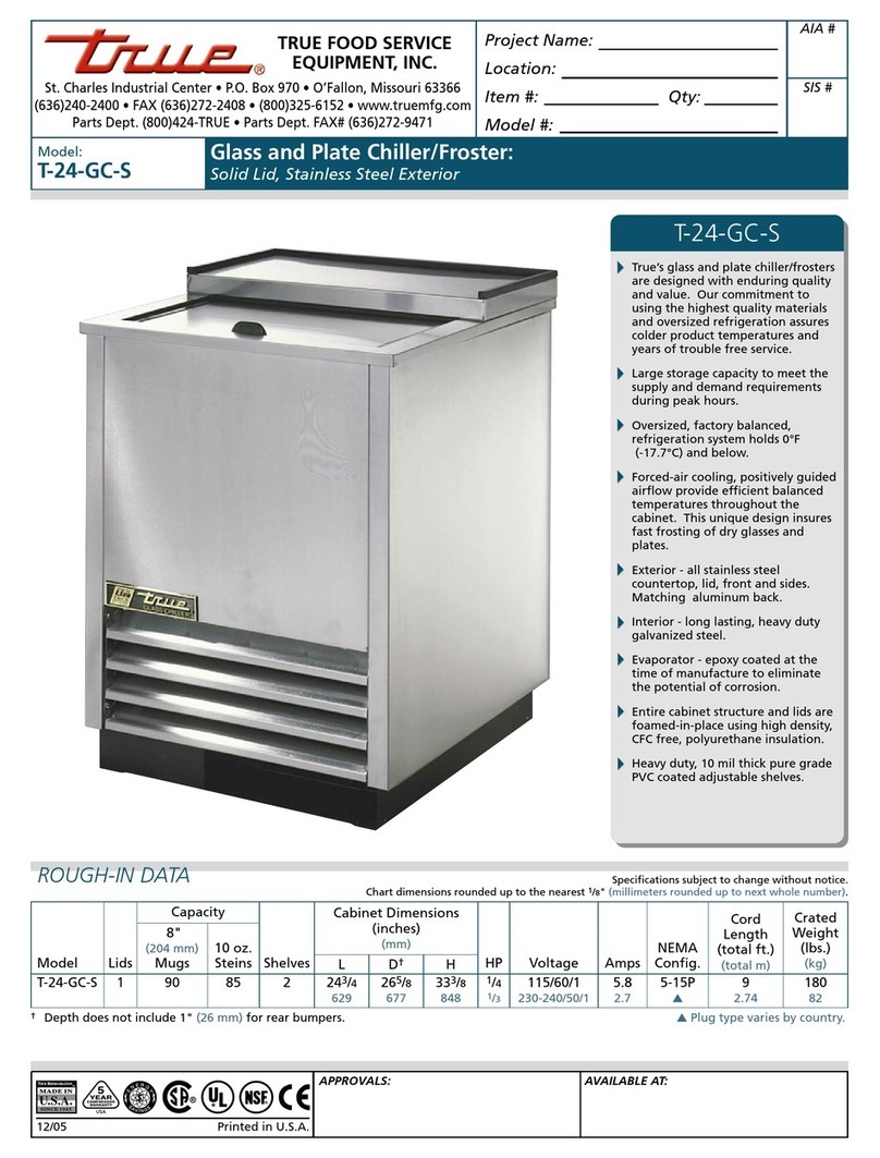 True T-24-GC-S Specifications