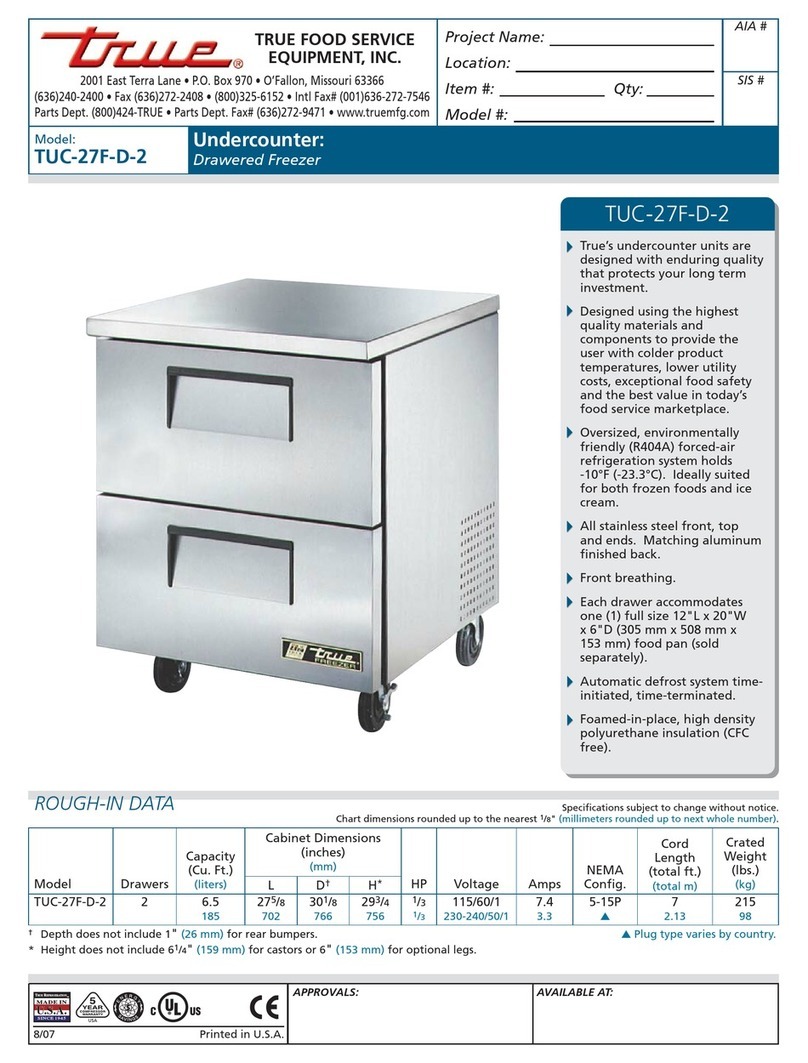 True TUC-27F-D-2 User manual