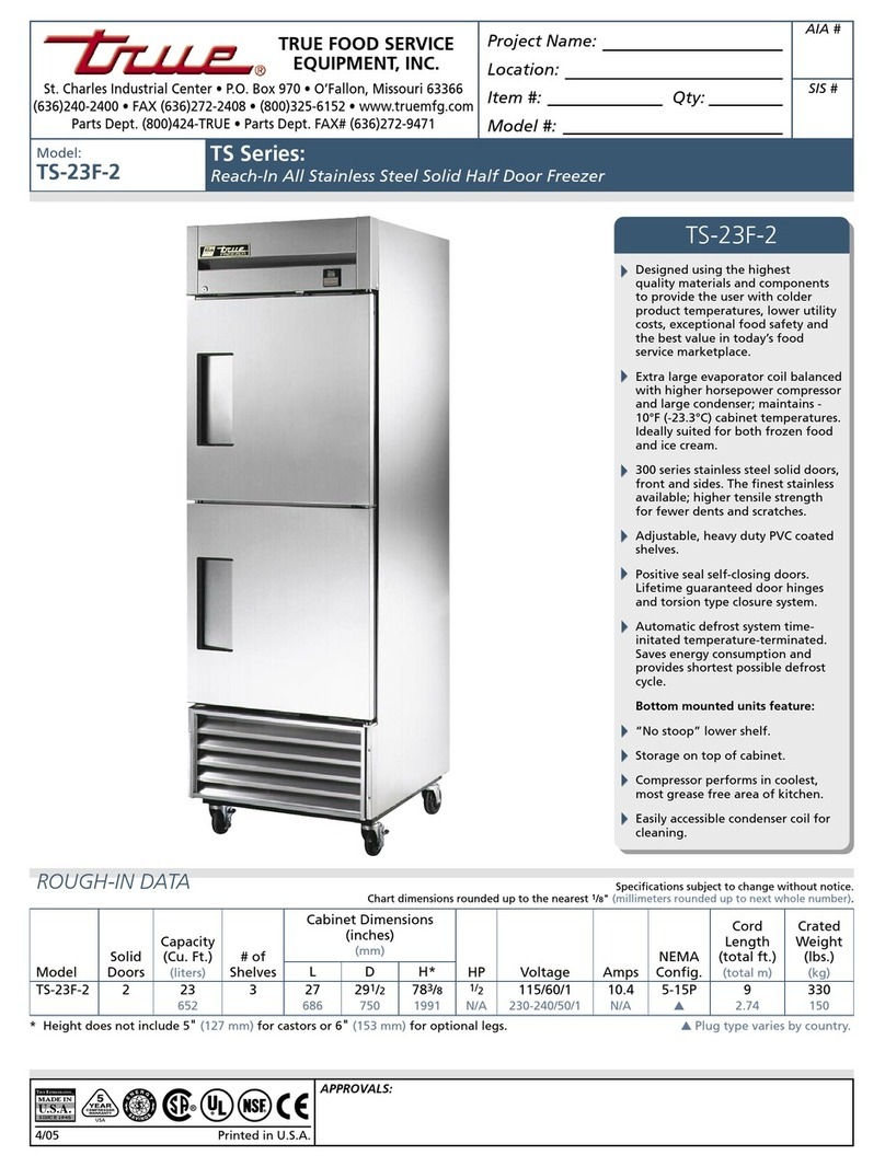 True TS-23F-2 Specifications