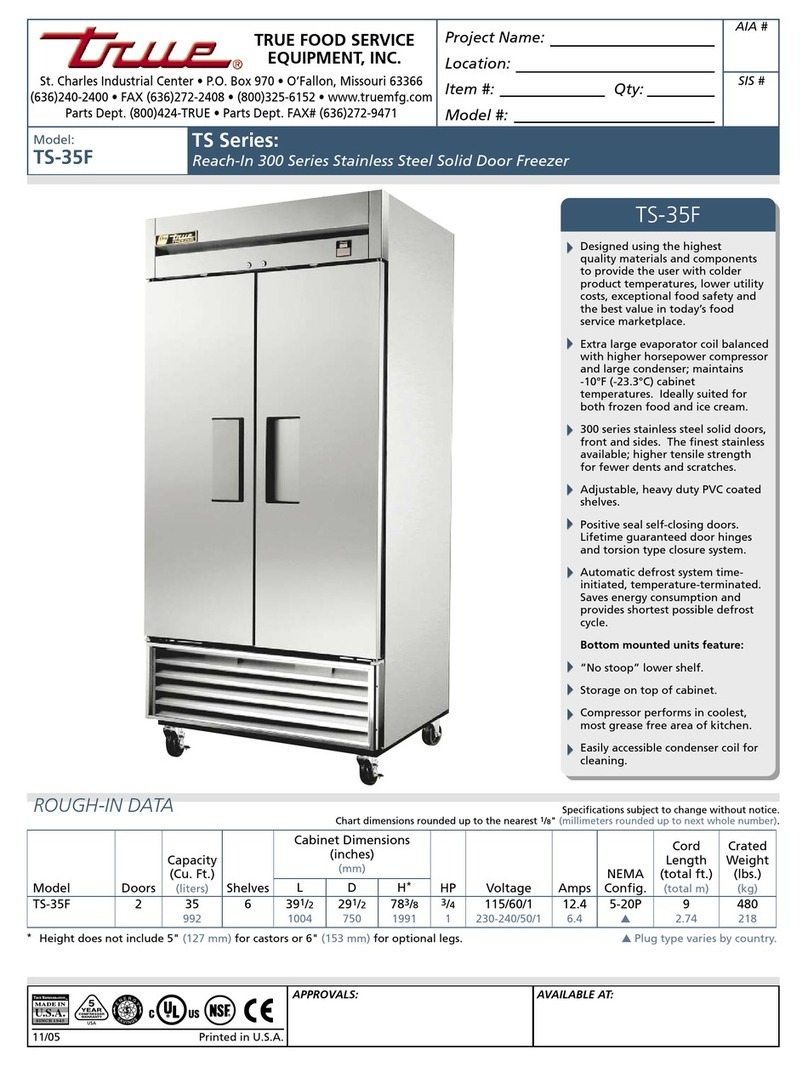 True TS-35F Specifications