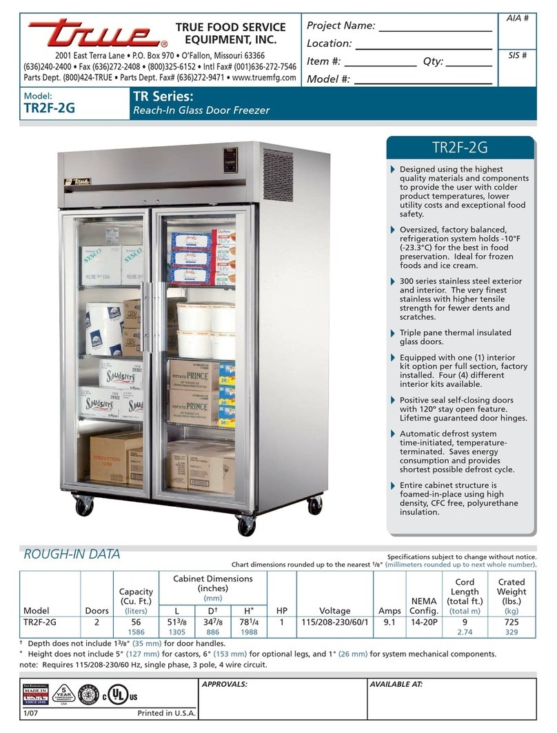 True TR2F-2G Specifications