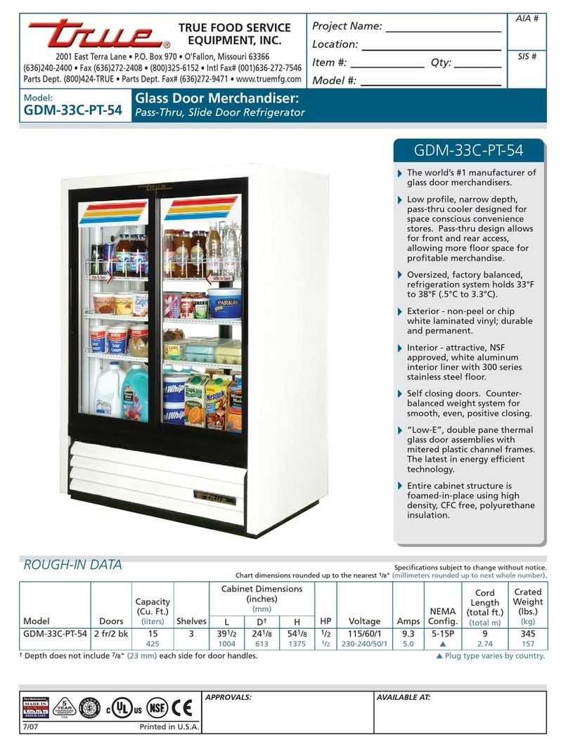 True GDM-33C-PT-54 User manual True GDM-33C-PT-54 User manual