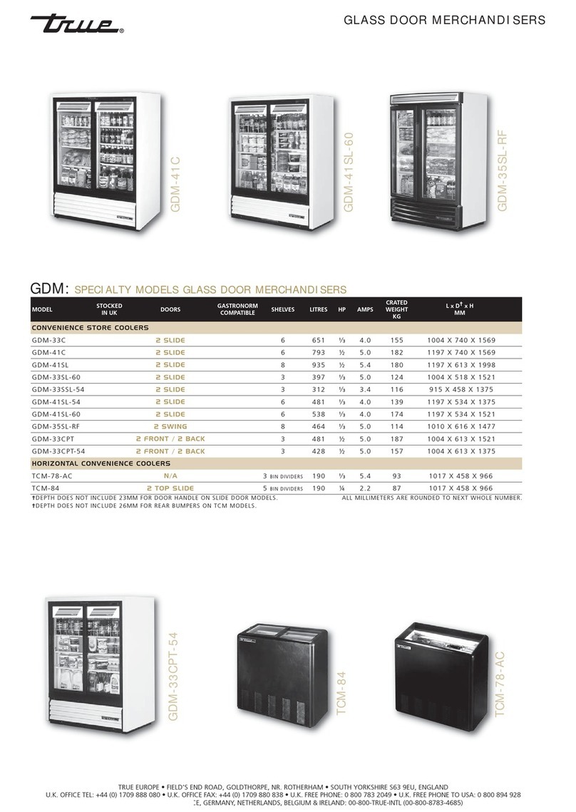 True GDM-33C-PT-54 Specifications