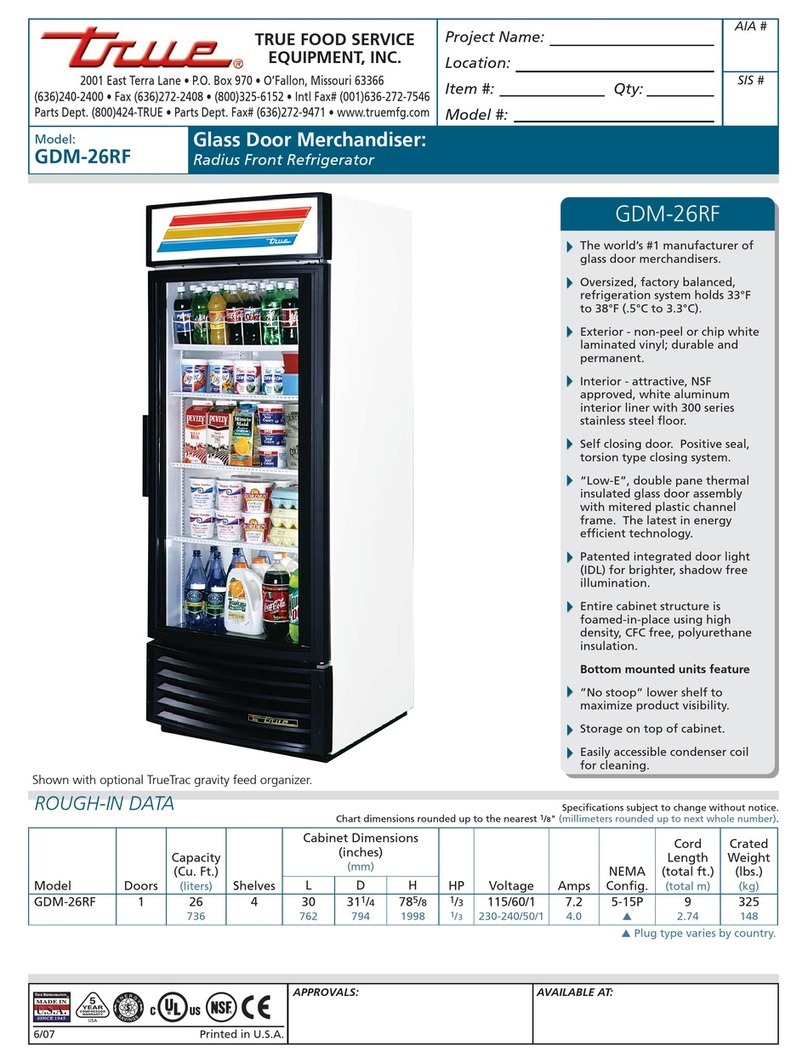 True GDM-26RF User manual