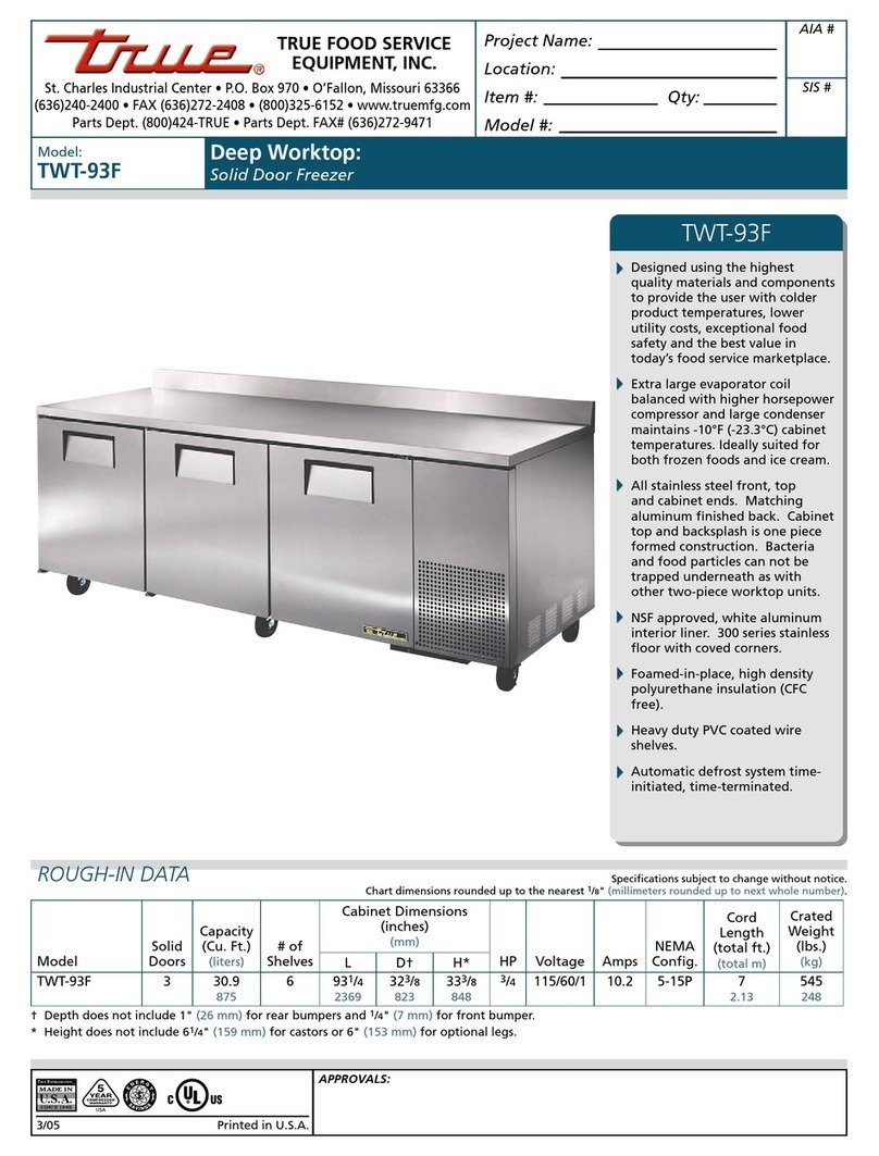 True TWT-93F User manual