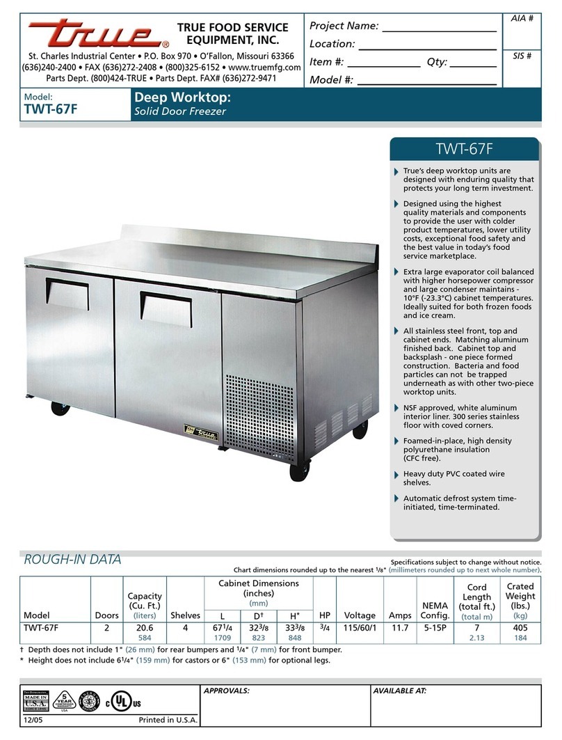 True TWT-67F User manual