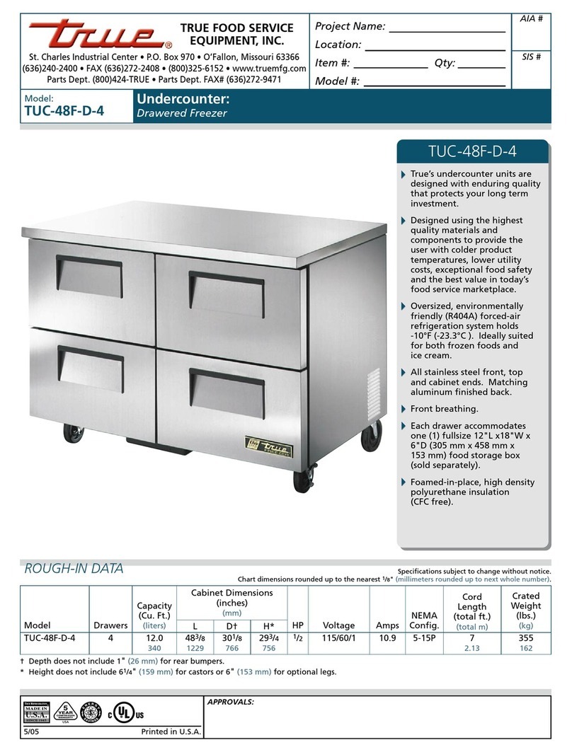 True TUC-48F-D-4 User manual