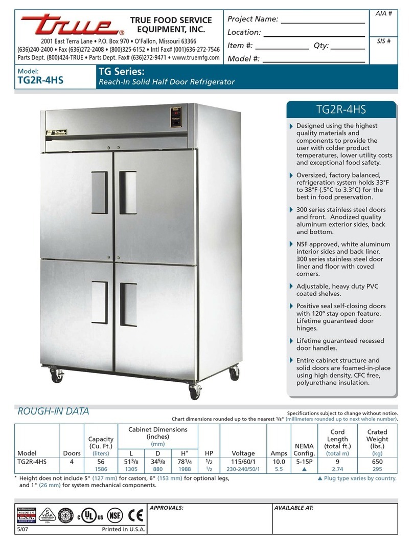 True TG2R-4HS User manual