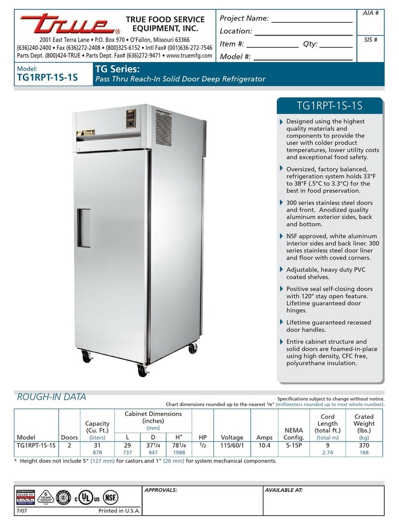 True TG1RPT-1S-1S User manual