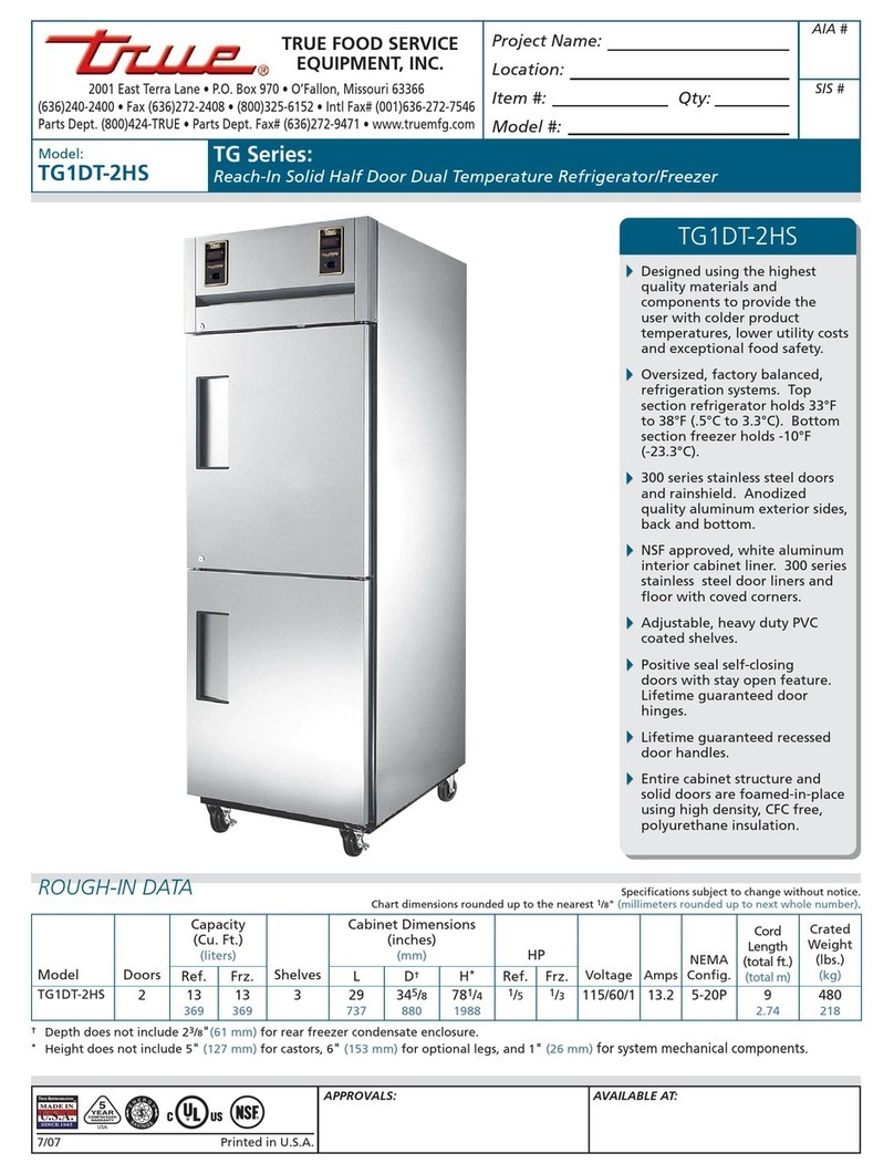 True TG1DT-2HS User manual
