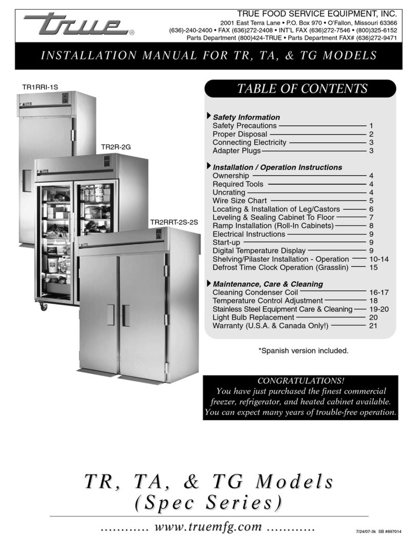 True TR1RRI-1S installation manual
