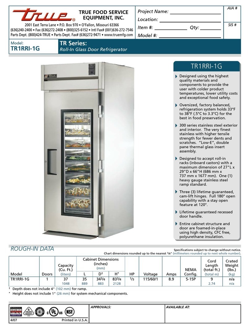True TR1RRI-1G Specifications