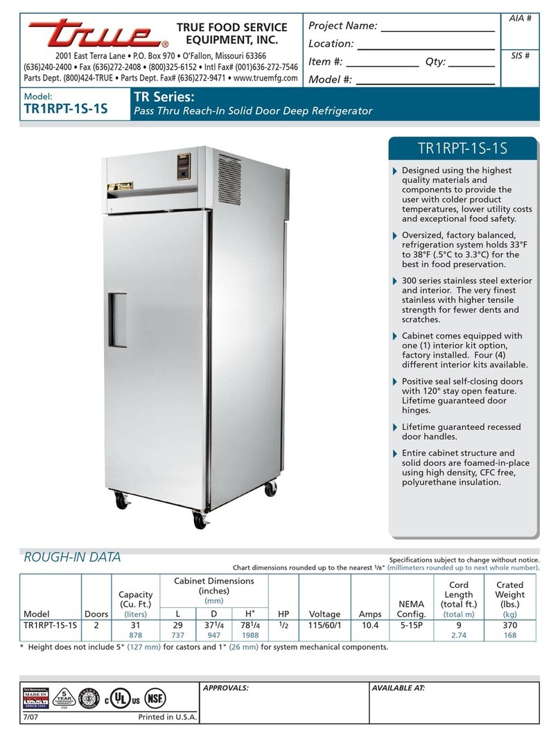 True TR1RPT-1S-1S User manual