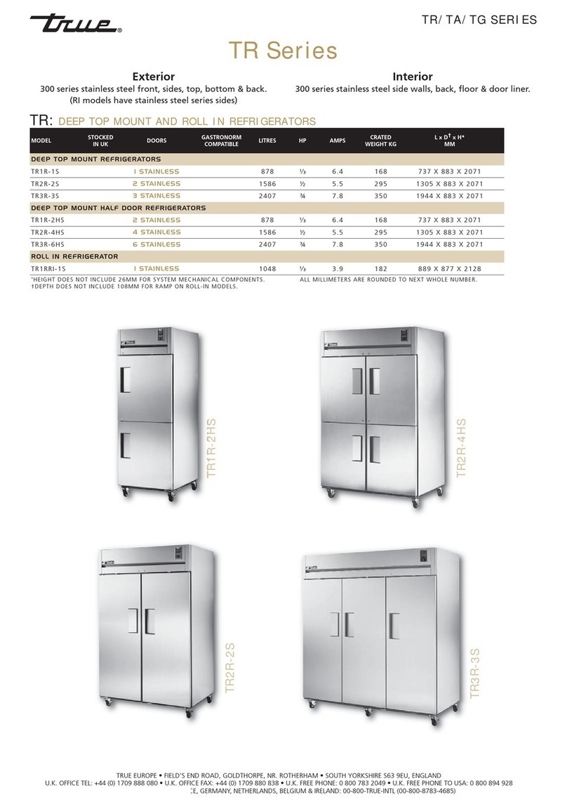 True TR1RRI-1S Specifications