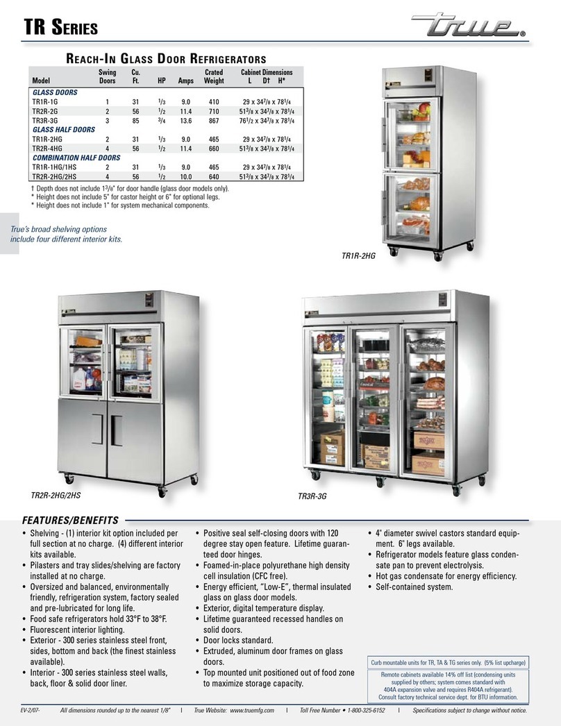 True TR2R-2G Specifications