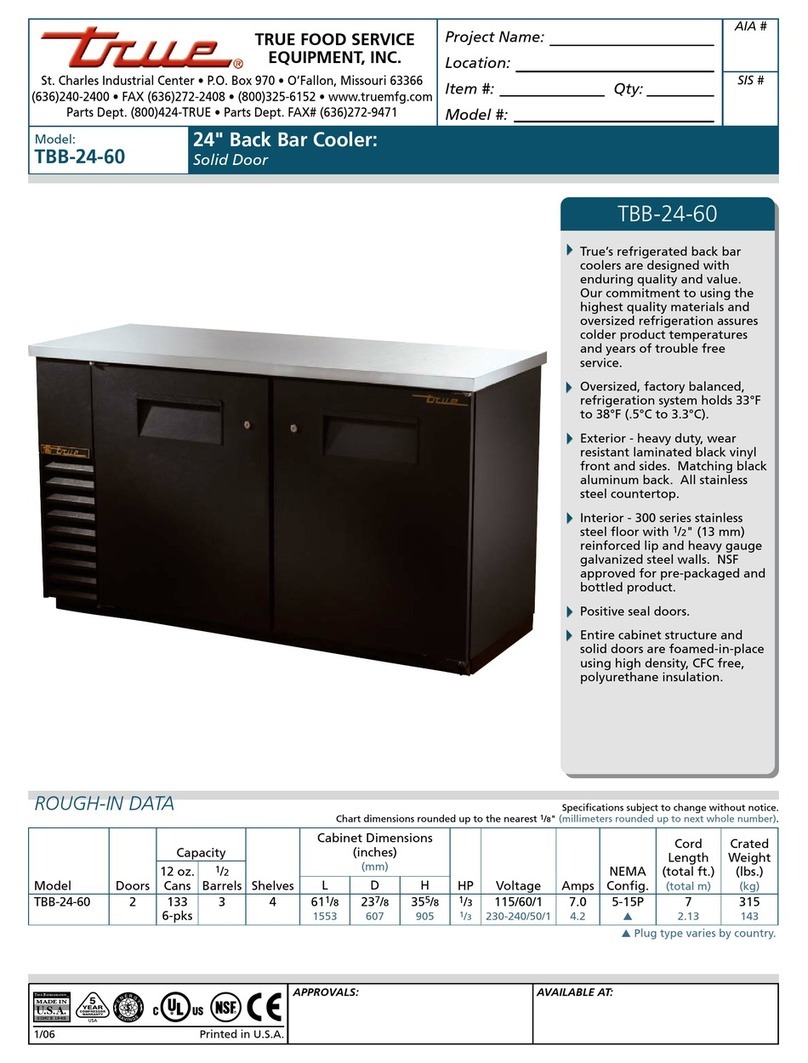 True TBB-24-60 User manual