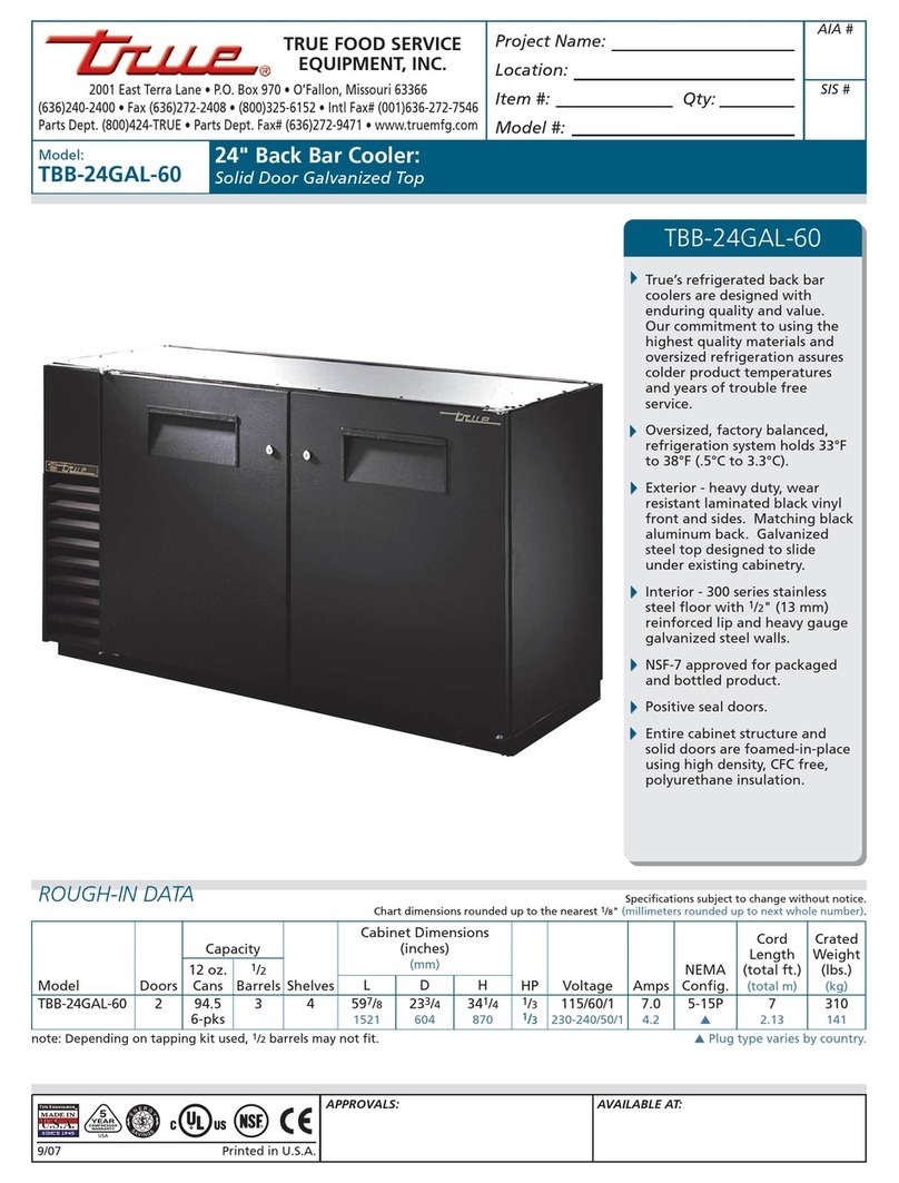True TBB-24GAL-60 User manual
