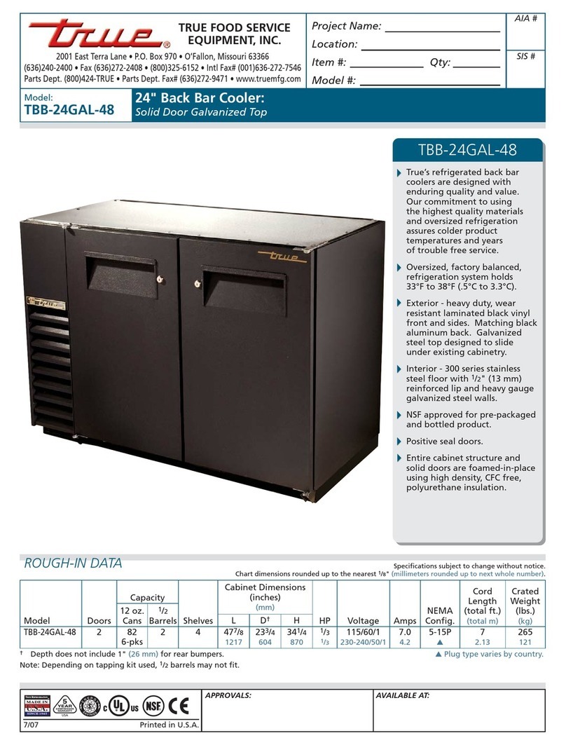 True TBB-24GAL-48 User manual