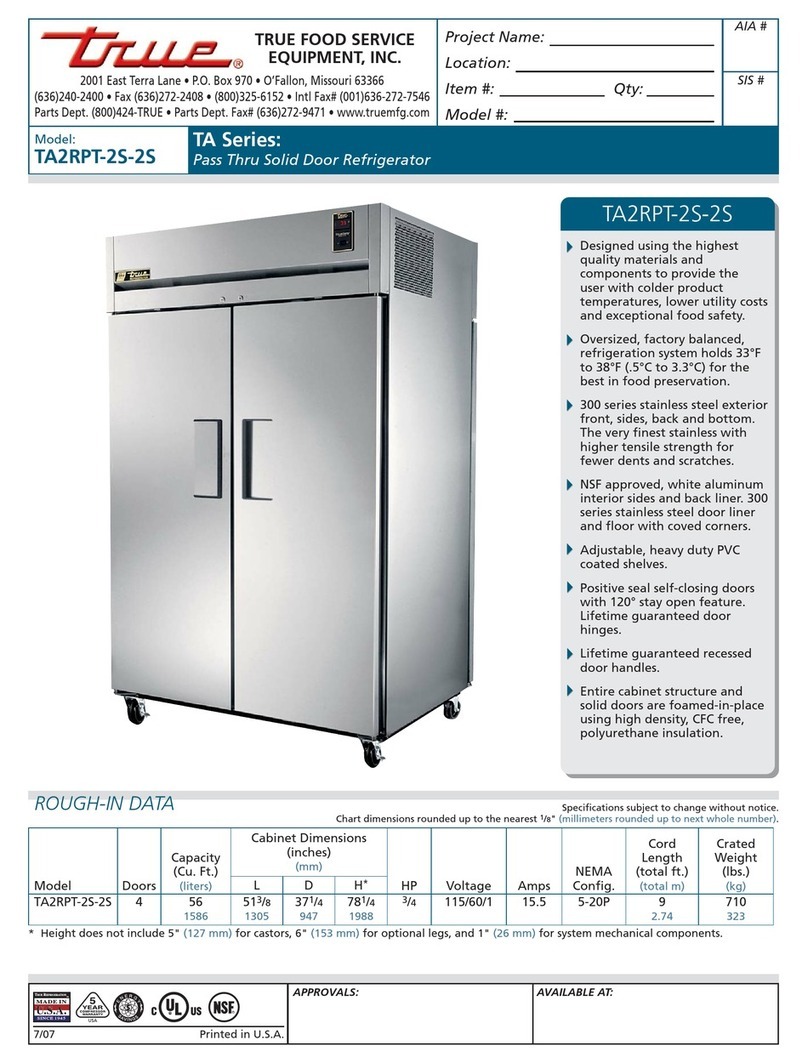 True TA2RPT-2S-2S User manual