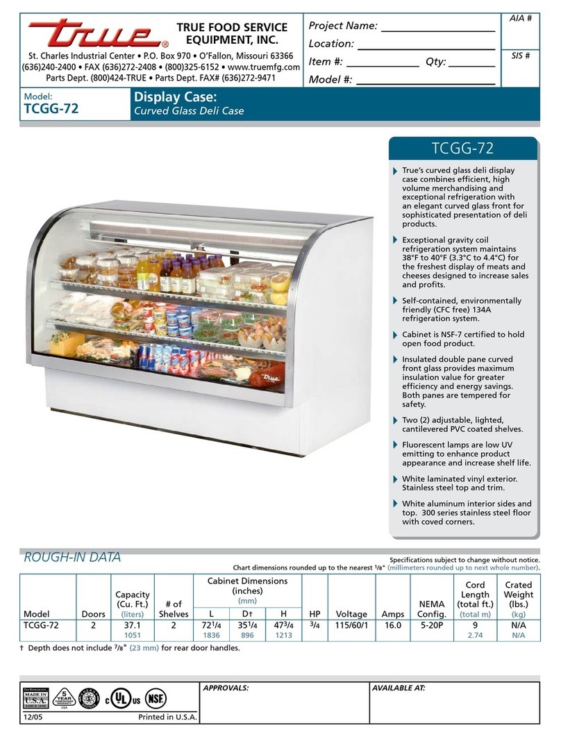 True TCGG-72 User manual