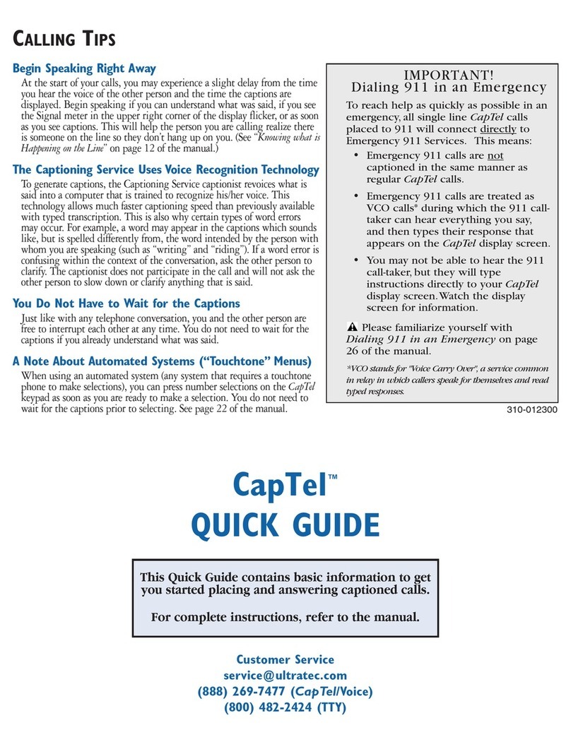 ULTRA TEC CapTel 200 User manual ULTRA TEC CapTel 200 User manual