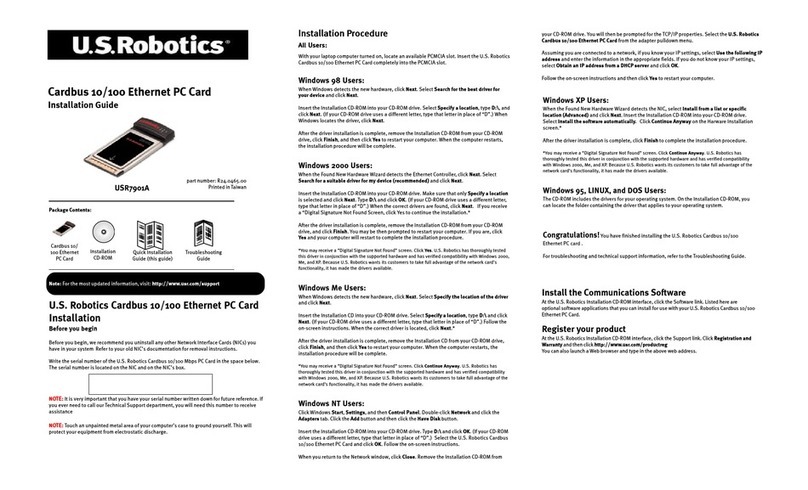 US Robotics USR997901A installation guide