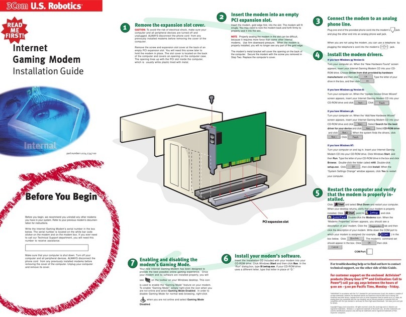 US Robotics 3CP5613 installation guide