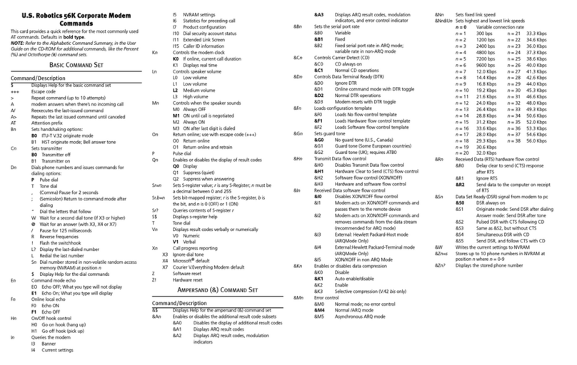 US Robotics Courier V.Everything 3CP3453 Quick reference card