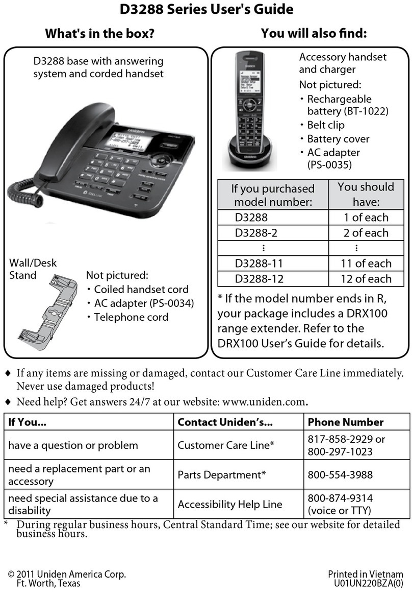 Uniden D3288-2 User manual