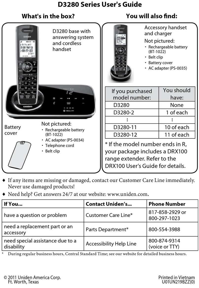 Uniden D3280-2 User manual
