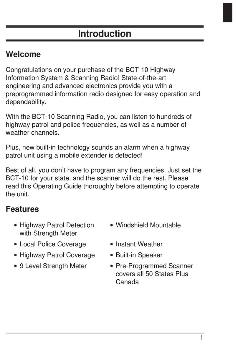 Uniden BCT-10 User manual