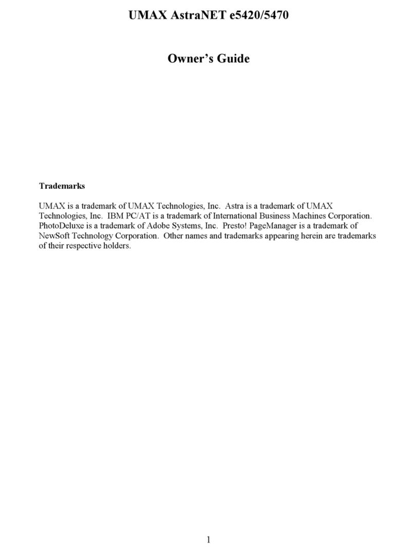 UMAX Technologies AstraNET e5420 User manual UMAX Technologies AstraNET e5420 User manual
