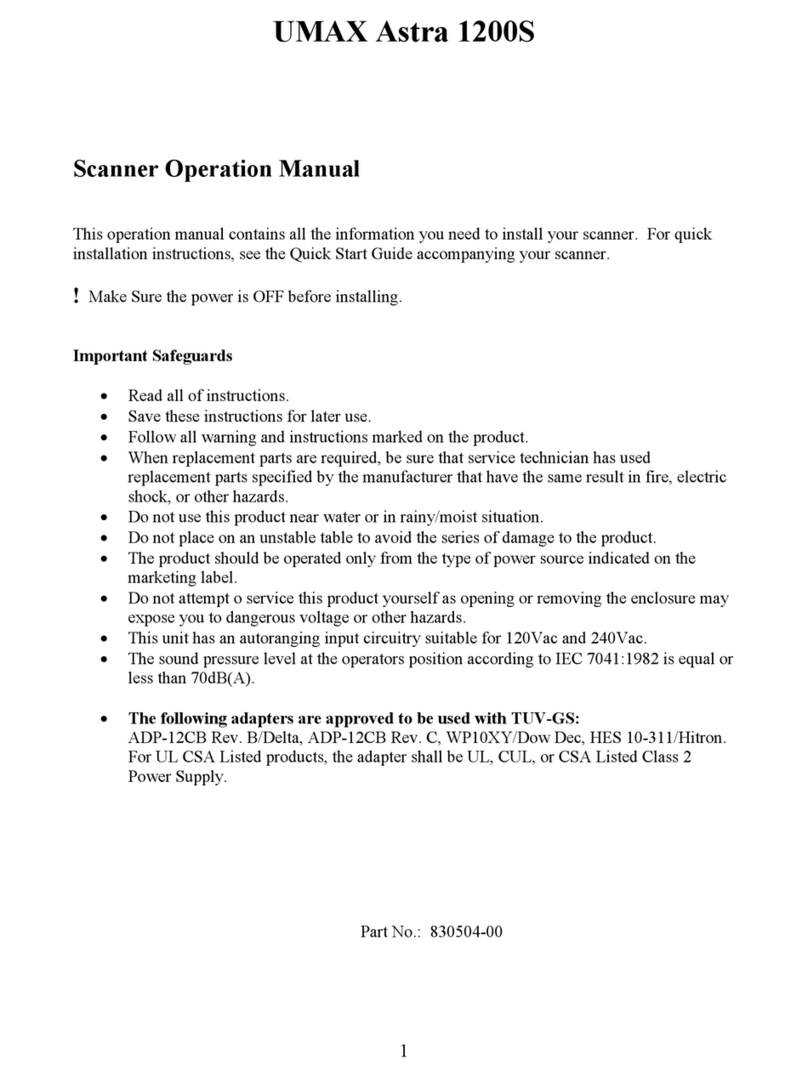 UMAX Technologies Astra 1200S User manual UMAX Technologies Astra 1200S User manual