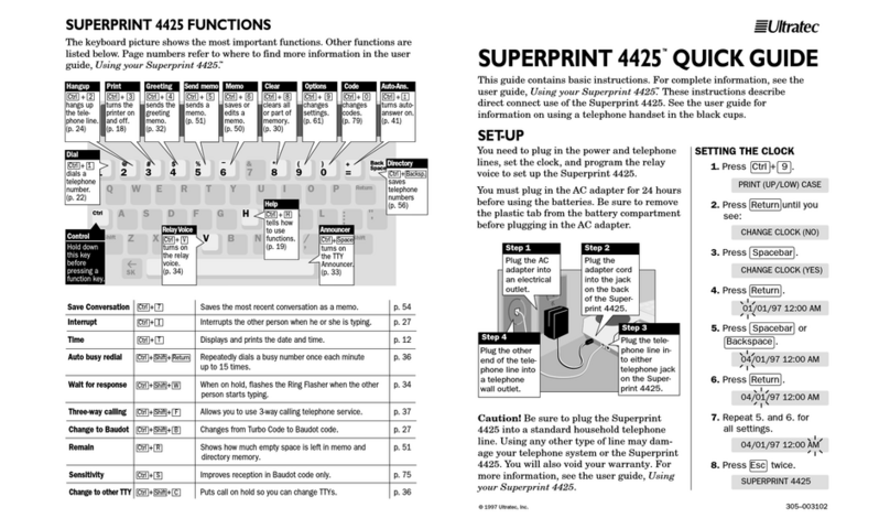ULTRA TEC SUPERPRINT 4425 User manual
