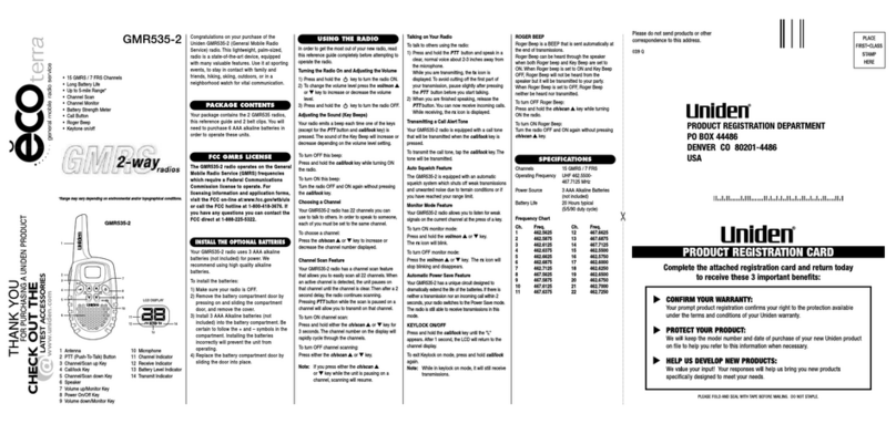 Uniden GMR535-2 reference guide
