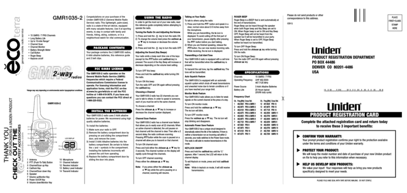 Uniden GMR1035-2 User manual