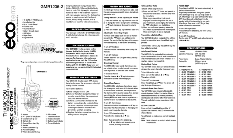 Uniden GMR1235-2 User manual