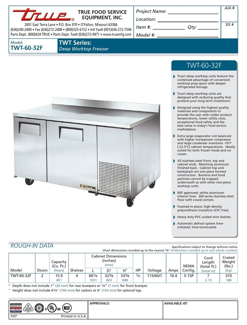 True TWT-60-32F User manual